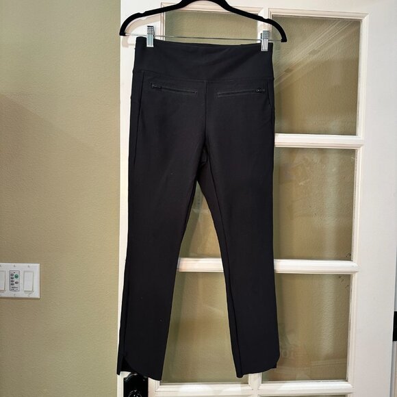 ATHLETA Moto Style Zip Pocket Notch Hem Black Pants Slacks - Size Small - Picture 4 of 7